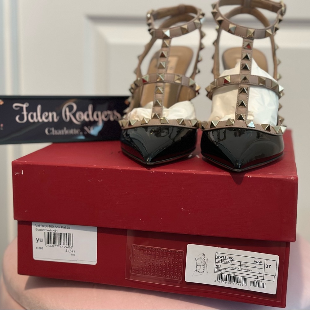 Valentino Black Patent Rockstud Pumps